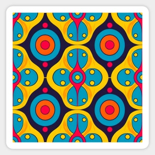 seamless Geometric pattern in retro '80 style of circles and lines Sticker